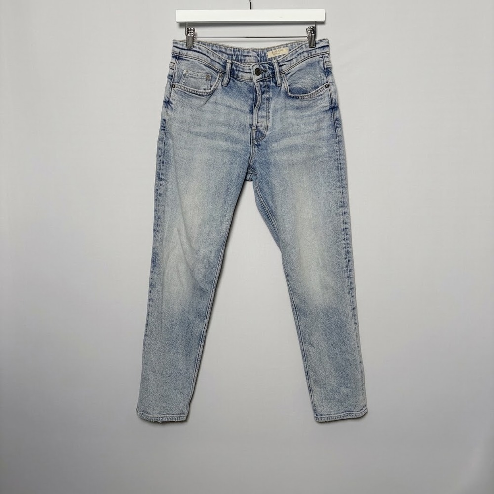 AllSaints “Dean” Light Blue Jeans Size 30x29 Straight Leg Denim Button Fly